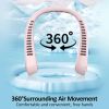 Portable Hands free Bladeless Hanging Neck Fans with Screen Display and 5 Speeds Levels, USB Rechargeable