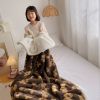 Cartoon bear lamb fleece blanket warm skin blanket autumn and winter warm blanket student thick blanket