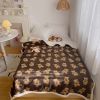 Cartoon bear lamb fleece blanket warm skin blanket autumn and winter warm blanket student thick blanket