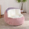 Oversized Faux Fur Bean Bag Chair, Extra Large Single Person Fluffy Bean Bag Sofa, Shredded Sponge Filled Comfy Lounge Chair for Bedroom Living Room