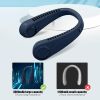 Portable Hands free Bladeless Hanging Neck Fans with Screen Display and 5 Speeds Levels, USB Rechargeable