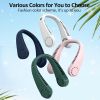 Portable Hands free Bladeless Hanging Neck Fans with Screen Display and 5 Speeds Levels, USB Rechargeable